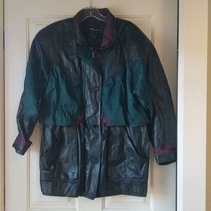 Pelle Leather and Nylon coat